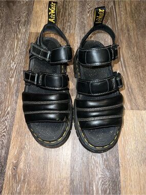 Dr. Martens Black Leather Strap Sandals